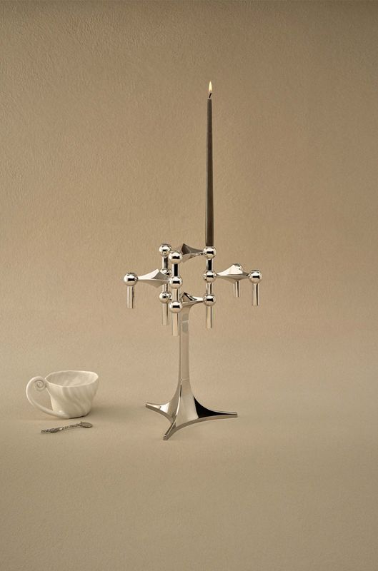 Stoff Nagel taper candles - Taupe