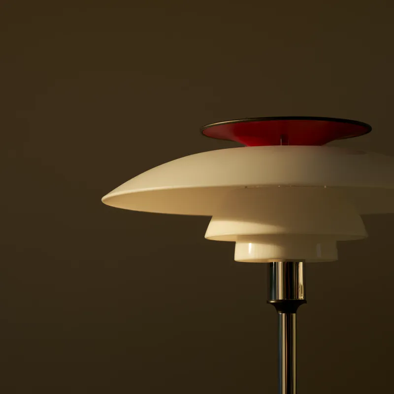 Louis Poulsen PH80 Portabel Lampe - Opal white/high lustre chrome plated