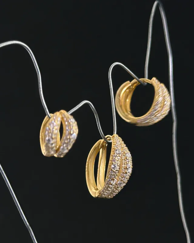 Philippa Studios - Wave Pave Hoops Large Gull