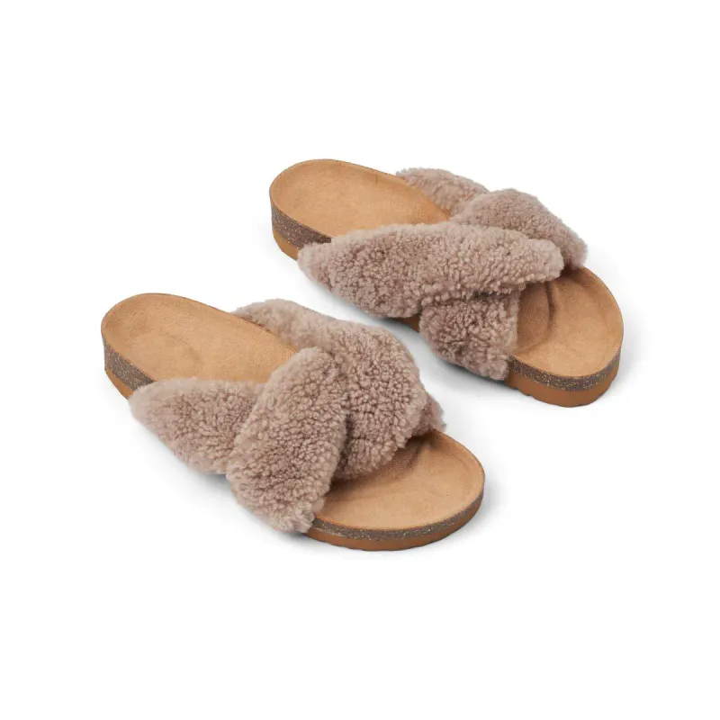 Natures Collection Lilly Cross Slipper - Beige