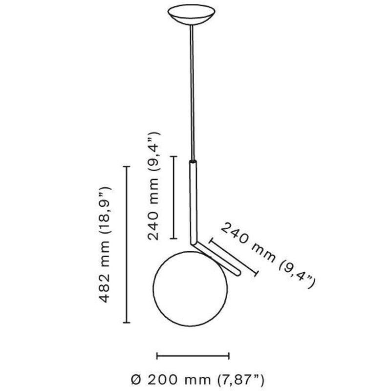Flos IC S1 pendel - messing