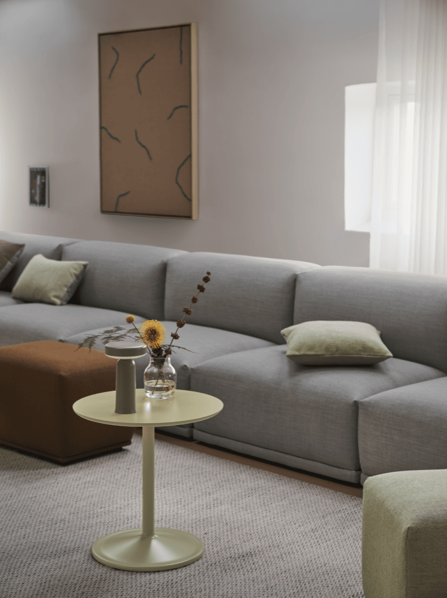 Muuto Soft Side sofabord Ø48 H40 cm Beige Green Laminat/Beige G