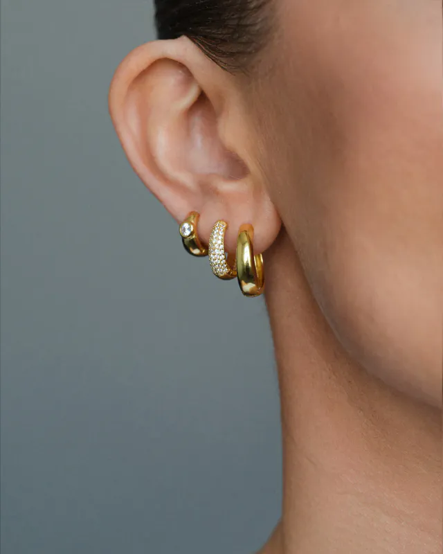Philippa Studios - Dome Pave Hoops Medium Gull