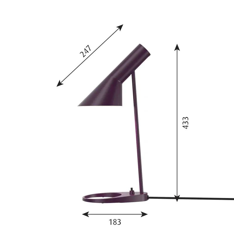 Louis Poulsen AJ Mini Bordlampe Aubergine - Utstillingsmodell