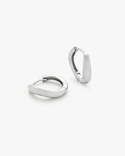 Hovedbilde Philippa Studios - Wave Satin Hoops Medium Sølv