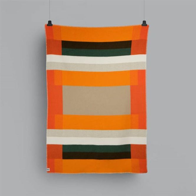 Hovedbilde Røros Tweed Mikkel ullpledd 135x200 cm Orange
