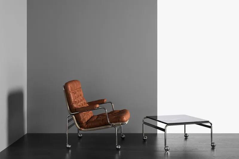 Dux Karin 73 stol - Dakota 24 Cognac / Flax 21
