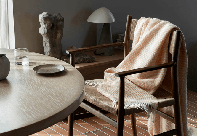 Hovedbilde Røros Tweed Mello Pledd 150x210 cm Powder pink